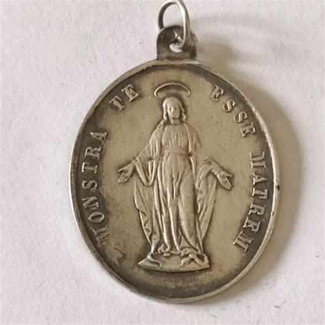 Medaille Vierge Marie Miraculeuse Argent Massif Religieuse Ancienne