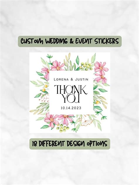 Assorted Wedding Custom Stickers Thank You Sticker Labels Favor