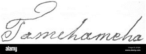 Facsimile signature of Kamehameha II 28Tamehameha29 Stock Photo - Alamy