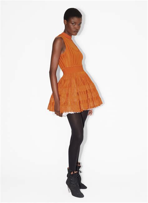 AlaÏa Women S Orange Shiny Crinoline Dress AlaÏa Us