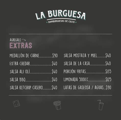 Carta Del Restaurante La Burguesa City Bell