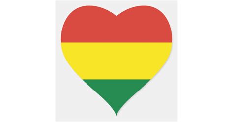Bolivia/Bolivian (Civil) Heart Flag Heart Sticker | Zazzle