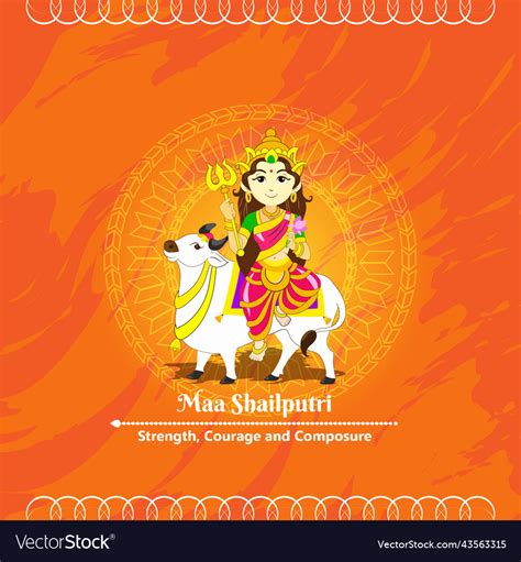 Goddess durga - first form- maa shailputri Vector Image