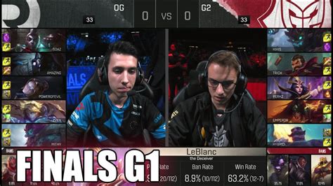 Origen Vs G2 ESports Game 1 Grand Finals S6 EU LCS Spring 2016