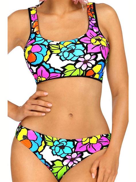 Lorin Set Bikini Μπουστάκι Floral Μαύρο Skroutz gr