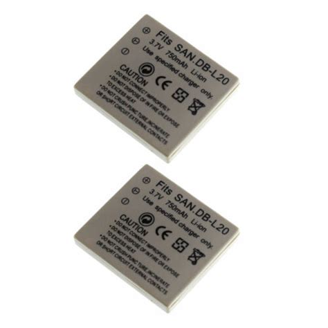 2 DB L20 DBL20 Battery For Sanyo Xacti DMX C1 C4 C40 C5 C6 CA8 CG6 CG65