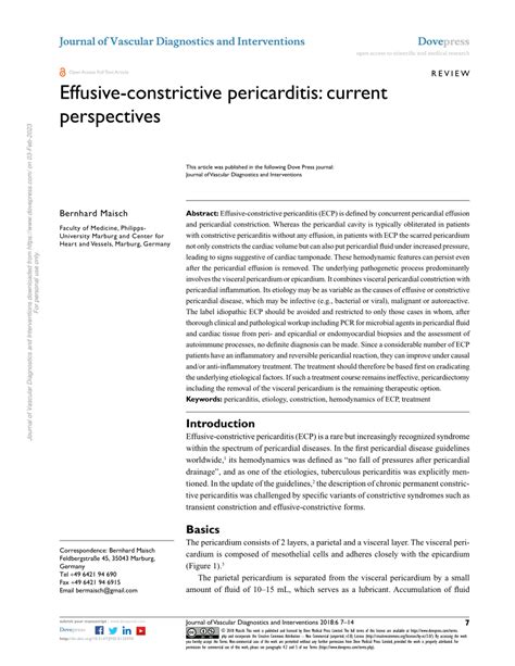 PDF Effusive Constrictive Pericarditis Current Perspectives