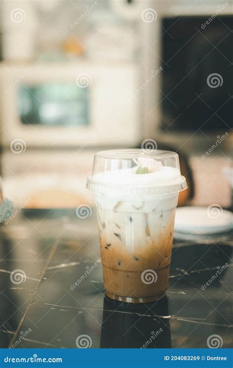 Iced Coffee Or Mocha With Fresh Milk Stock Image Image Of Cold