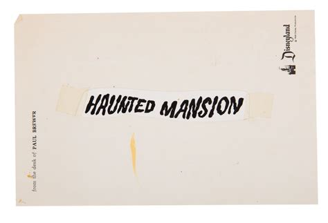 An Original Haunted Mansion Logo Photostat Test Site