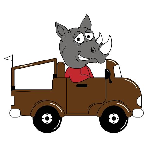 cute animal cartoon ride car 15806367 Vector Art at Vecteezy