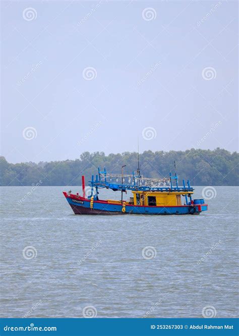 Potrait Of Traditional Fishing Boat On The River Stock Image Image Of