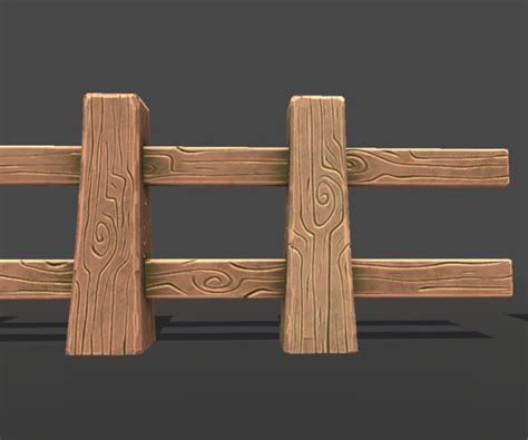 Artstation Stylized Modular Wooden Fences Pack Game Assets