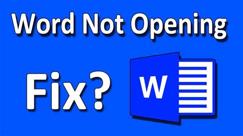 How To Fix Microsoft Word Not Opening Starting In Windows Youtube