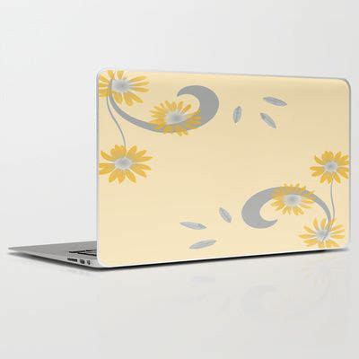 Foral Scroll Design Orange Laptop Ipad Skin By Judy Palkimas