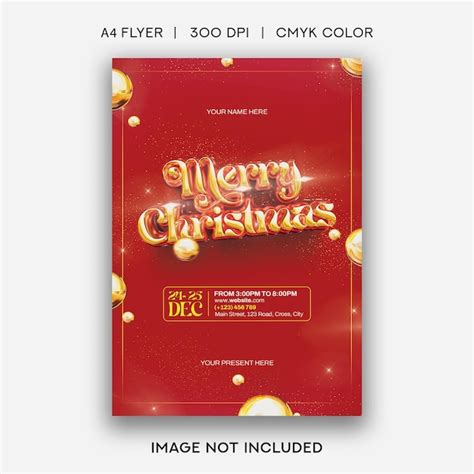 Premium PSD | Merry christmas flyer template