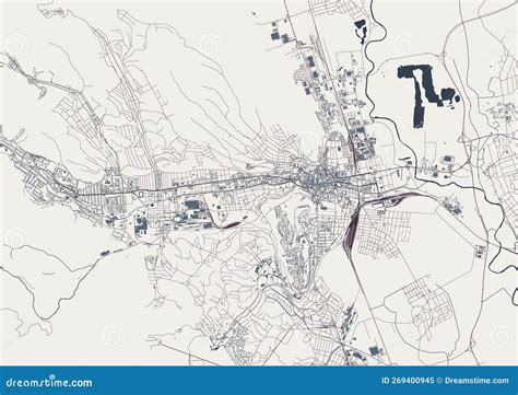 Map of the City of Miskolc, Hungary Stock Illustration - Illustration ...