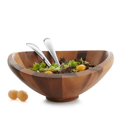 Nambe Butterfly Salad Bowl With Servers