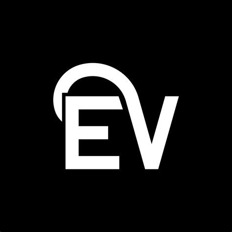 Ev Letter Logo Design On Black Background Ev Creative Initials Letter