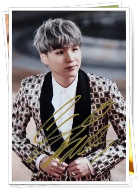 BTS SUGA Autographed Signed Original Photo 4 6 Inches Korean Singer