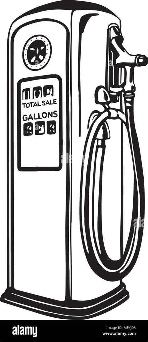 Gas Pump Retro Clipart Illustration Stock Vector Image And Art Alamy