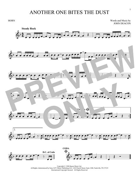 Another One Bites The Dust | Sheet Music Direct