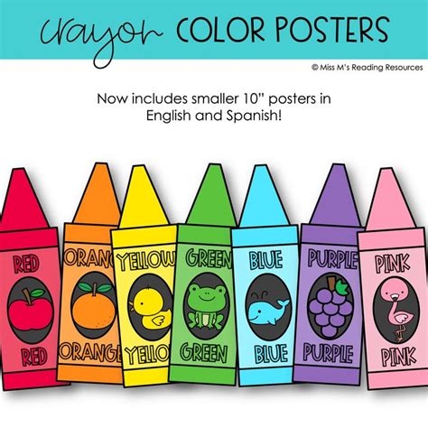 Classroom Decor Color Posters Spanish Color Poster Set | Printable ...