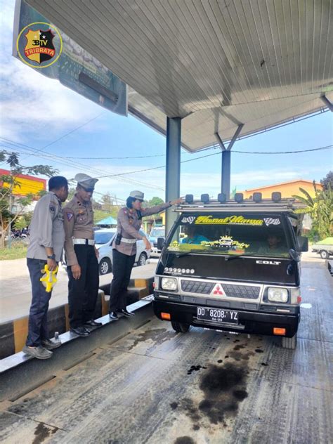 Satlantas Polres Gowa Gelar Ramp Chek Angkutan Barang