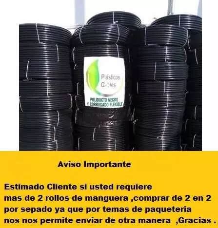 Rollo De Manguera Para Agua De 1 Negra Poliducto 100 Metros En Venta En