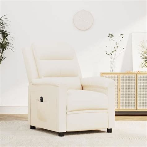 Ledivil Fauteuil Inclinable Lectrique Cr Me Similicuir Hb A