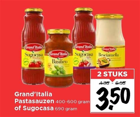 Grand Italia Pastasauzen 400 600g Of Sugocasa Aanbieding Bij Vomar