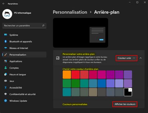 Windows 11 comment changer larrière plan du Bureau