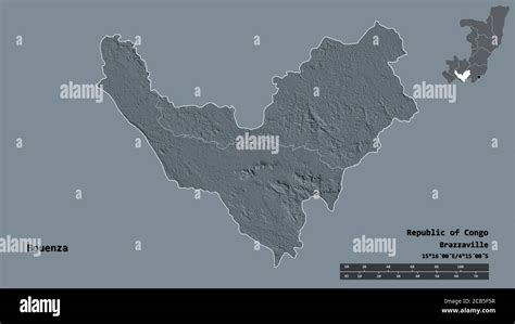 Forme de Bouenza région de la République du Congo avec sa capitale