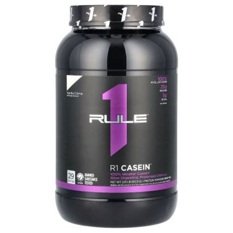 Rule One Proteins R1 Casein Protein Powder Drink Mix Vanilla Creme 2 01 Lbs 913 5 2 01 Lb