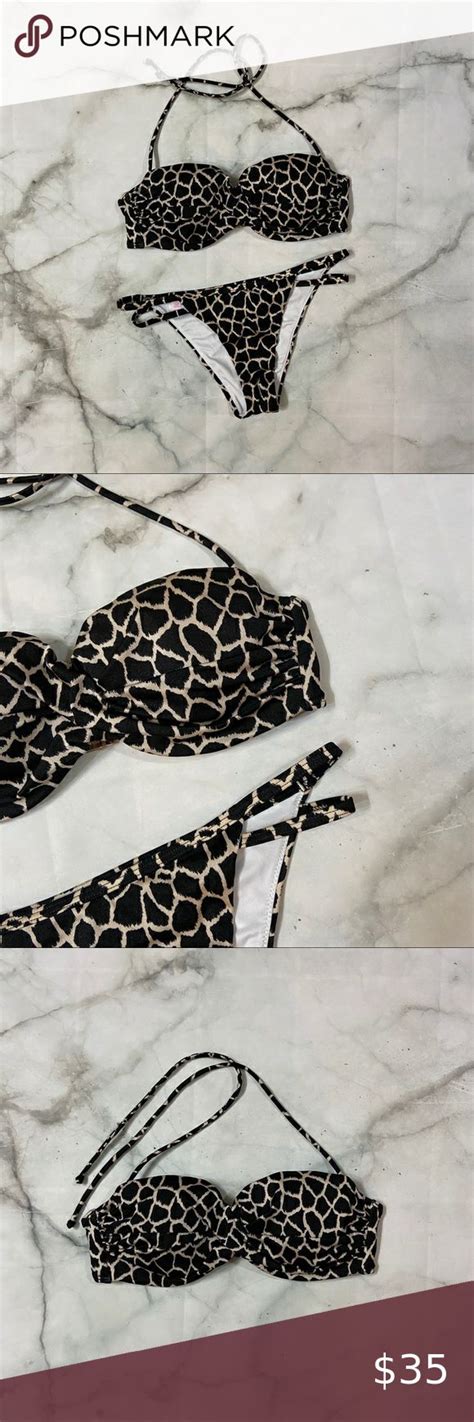Victorias Secret Giraffe Print Padded Bikini Padded Bikini Bikinis Giraffe Print