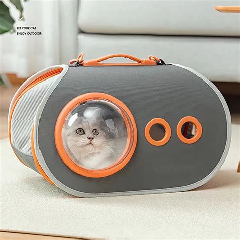 Sac Main Transparent Et Pliable Avec Fen Tre Pour Chat Capsule Spatiale