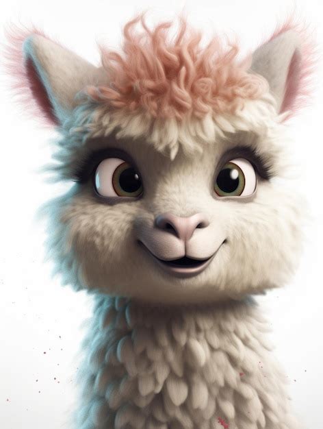 Premium Ai Image A Llama With A Pink Bow On Its Head