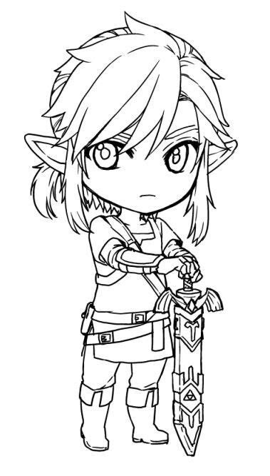 Zelda And Link Coloring Pages Chibi Celebpicsgallery