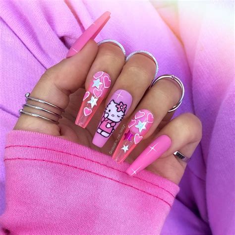 Cute Hello Kitty Acrylic Nails