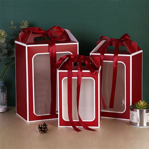 Shiok Portable Box With Window Handle For Bouquet Birthday Presents