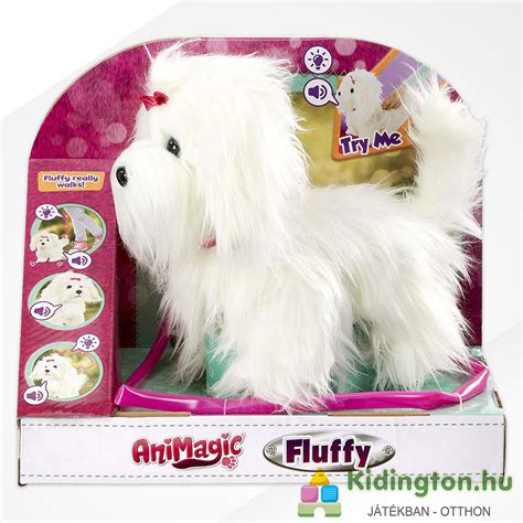 Animagic Fluffy az interaktív sétáló szőrgombóc plüss kutya 22 cm