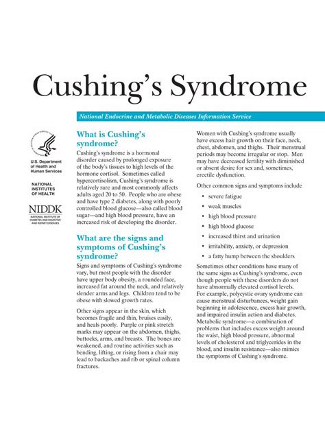 Pdf Cushings Syndrome · Cushings Syndrome Is A