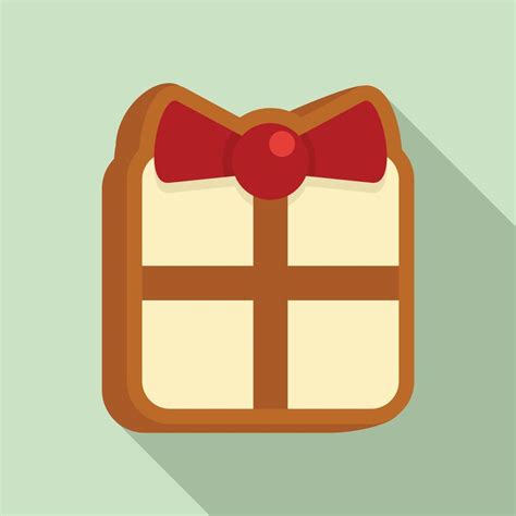 Gingerbread Gift Box Icon Flat Style 14620801 Vector Art At Vecteezy