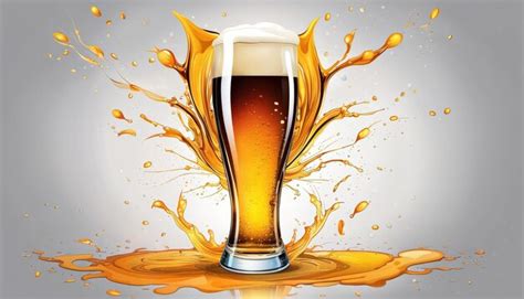 Premium AI Image | Glass Beer Vector with Energetic Beer Splash