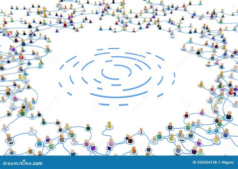 Cartoon Crowd System Ripple Center Stock Illustration Illustration