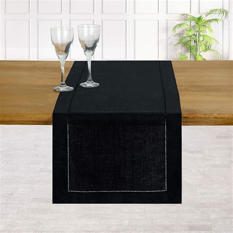 Amazon D Moksha Homes Pure Linen Hemstitch Table Runner