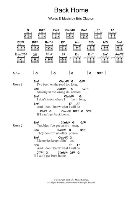 Back Home by Eric Clapton - Guitar Chords/Lyrics - Guitar Instructor