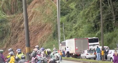 Derrumbe En Vía Medellín Bogotá Deslizamiento De Tierra Colapsó La