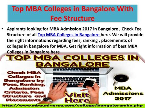 Ppt Top Mba Colleges In Bangalore With Fee Structure Powerpoint