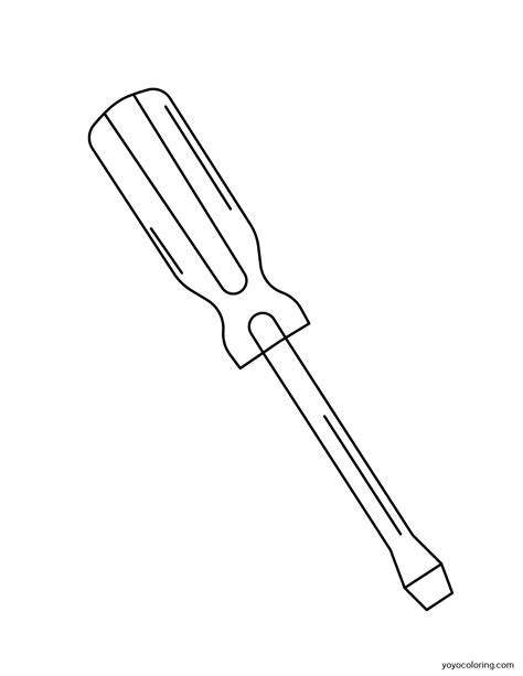 Screwdriver Coloring Pages ᗎ Printable Painting Template