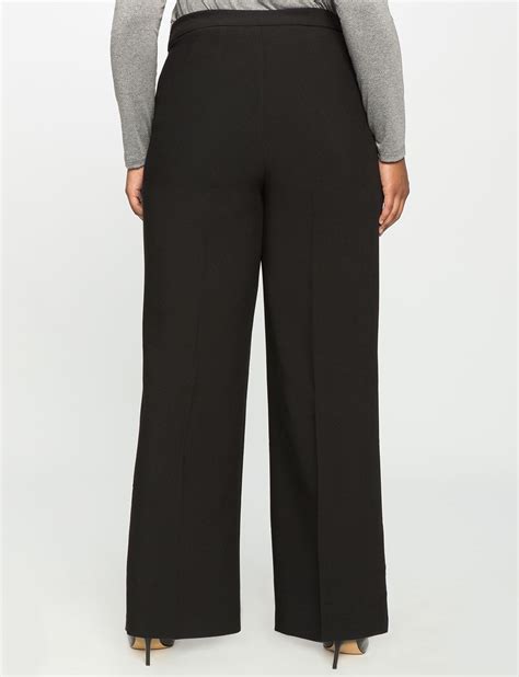 Zip Front Wide Leg Trouser Womens Plus Size Pants Eloquii